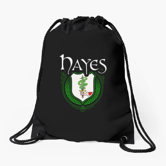 Hayes Family Irish Coat of Arms Clan Crest Drawstring Bags