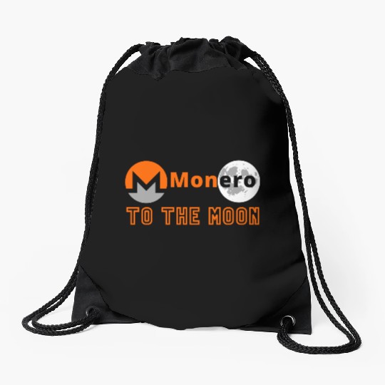 Monero to the Moon Drawstring Bags