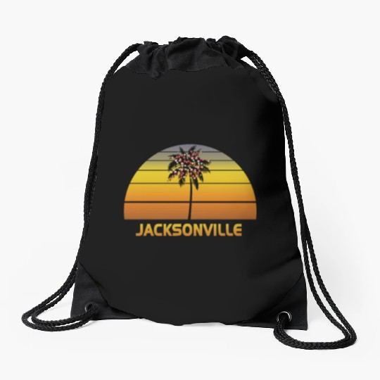 Jacksonville Florida Palm Tree Christmas Lights Drawstring Bags