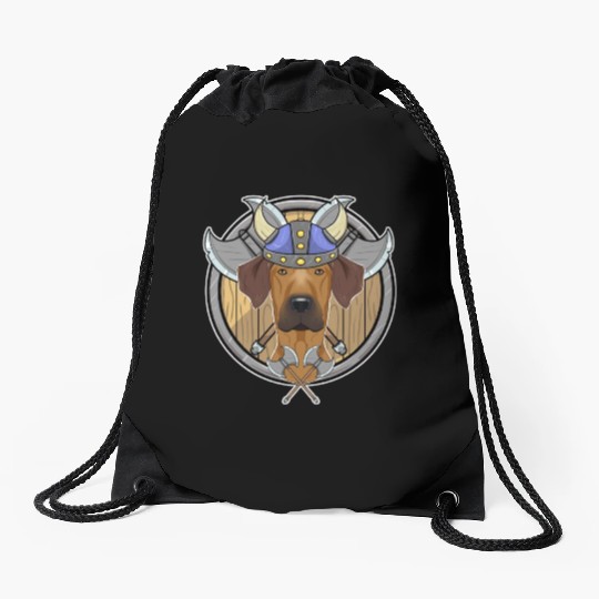 Rhodesian Ridgeback I Valhalla I Viking Drawstring Bags