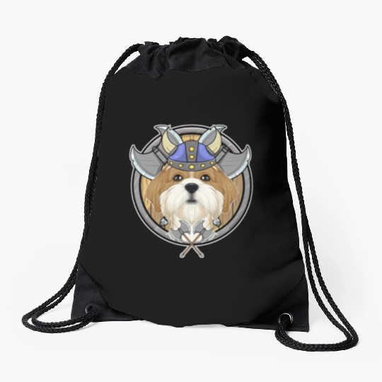 Shih Tzu I Valhalla I Viking Drawstring Bags