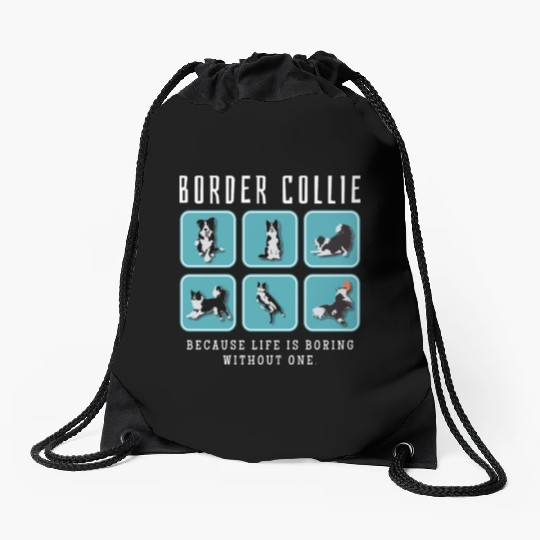 Border Collie Lover Drawstring Bags