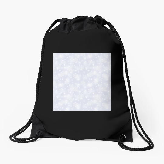 Lilac Snowflakes Pattern Drawstring Bags