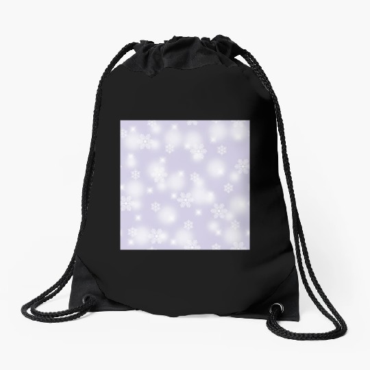 Lavender Snowflakes Pattern Drawstring Bags