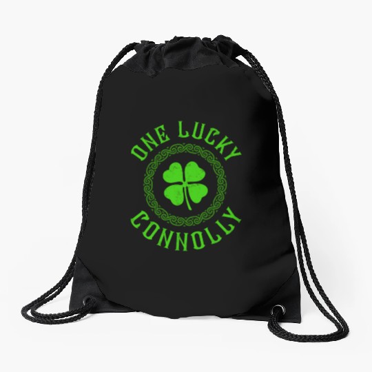 One Lucky Connolly Irish Family 4 Leaf Clover Drawstring Bags