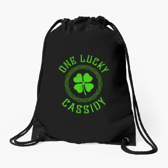 One Lucky Cassidy Irish Family 4 Leaf Clover Drawstring Bags