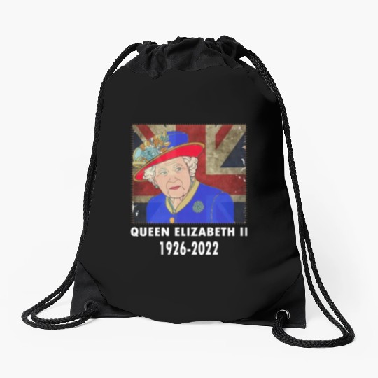 Queen Elizabeth II - rip Queen Elizabeth II - rest Drawstring Bags