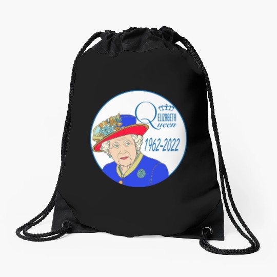 Queen Elizabeth II - rip Queen Elizabeth II - rest Drawstring Bags