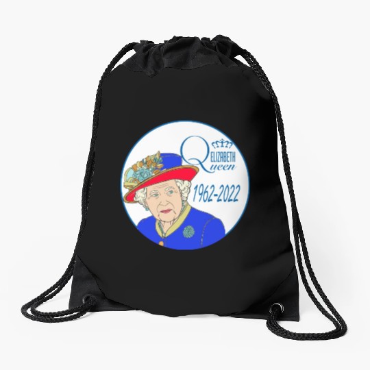 Queen Elizabeth II - rip Queen Elizabeth II - rest Drawstring Bags