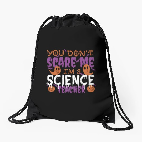 Ghost Pumpkin Science Teacher Halloween Drawstring Bags