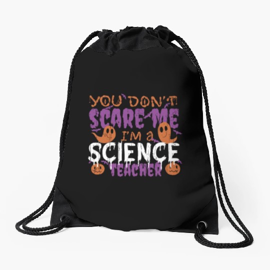 Ghost Pumpkin Science Teacher Halloween Drawstring Bags