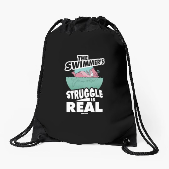 Swimming lifeguard swimming course outdoor pool gi Drawstring Bags