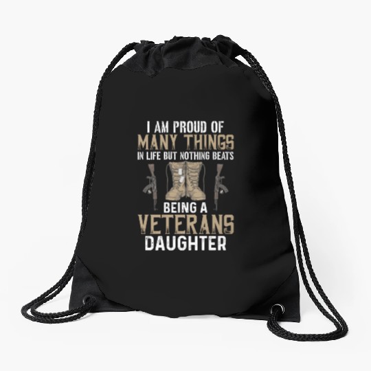 Best Veterans Daughter Drawstring Bags