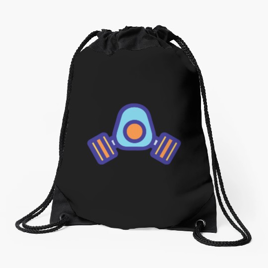 Blue Orange Comic Face Protection Nuclear Gas Mask Drawstring Bags