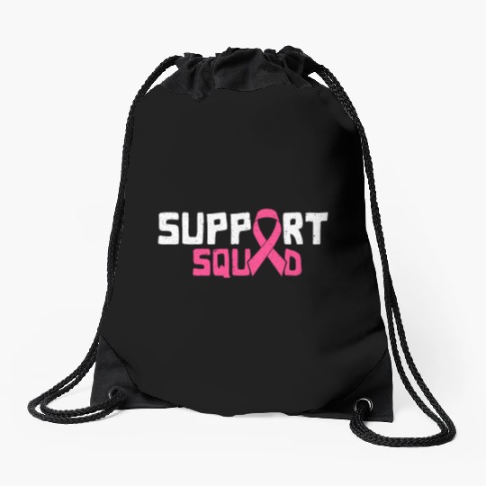 Support Squad - Beat Breast Cancer Drawstring Bags