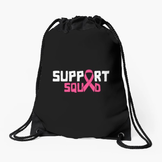 Support Squad - Beat Breast Cancer Drawstring Bags