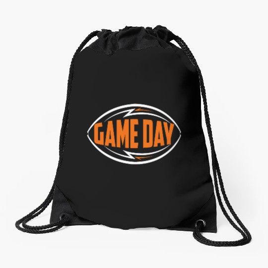 American football game day essentials vibe ball Drawstring Bags
