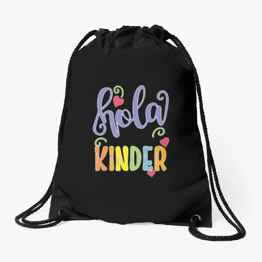 Hola Kinder Spanish Teacher Equipo Drawstring Bags