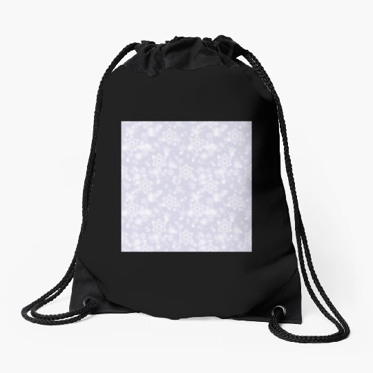Lavender Snowflakes Pattern Drawstring Bags