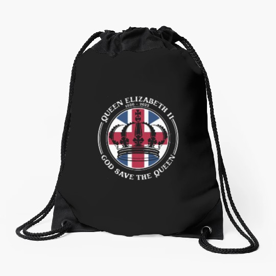 UK British Queen Elizabeth II God Save The Queen Drawstring Bags
