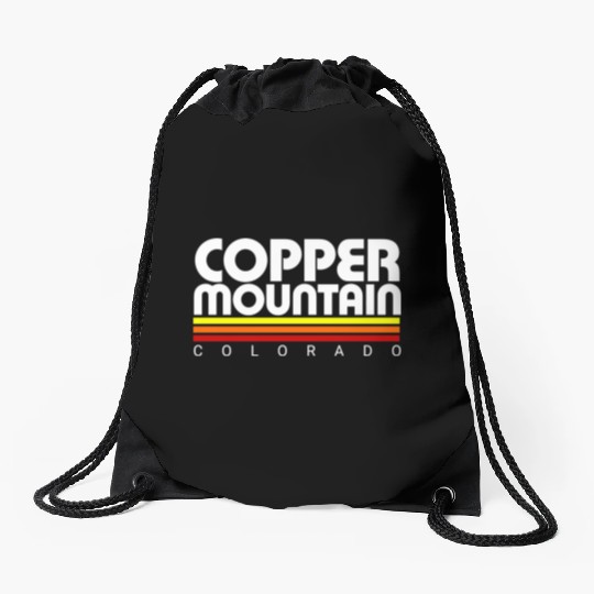 Retro Copper Mountain Colorado Drawstring Bags
