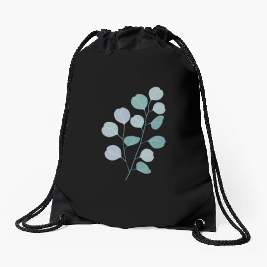 Eucalyptus evergreen design - natural plant leaves Drawstring Bags