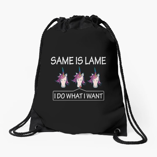 LGBT Same Is Lame Rainbow Unicorn Gift Drawstring Bags