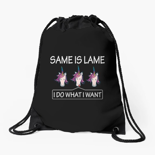 LGBT Same Is Lame Rainbow Unicorn Gift Drawstring Bags