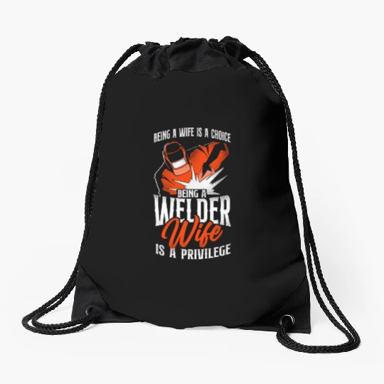 Welder Welding Wife Vintage Being Drawstring Bags