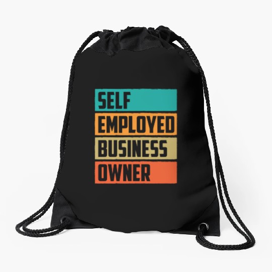Self Employed Business Owner Work Freelancer Boss Drawstring Bags