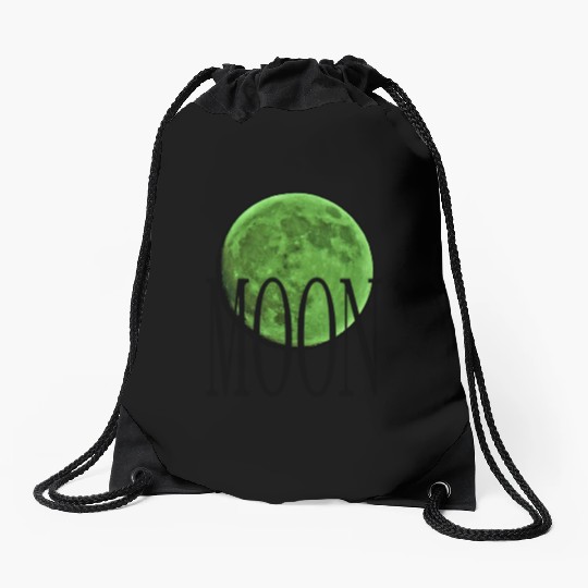 Cradle - Emerald Green Moon Drawstring Bags