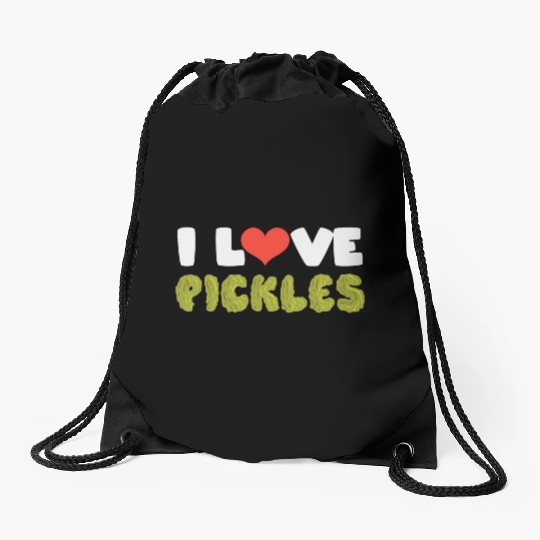 I Love Pickles Drawstring Bags