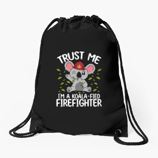 Koala Firefighter Rescue Team Night Shift Fire Drawstring Bags