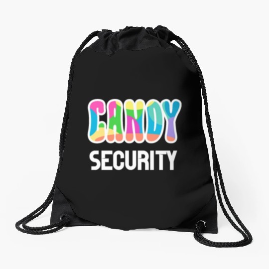 Funny Candy Security Halloween Gifts Drawstring Bags