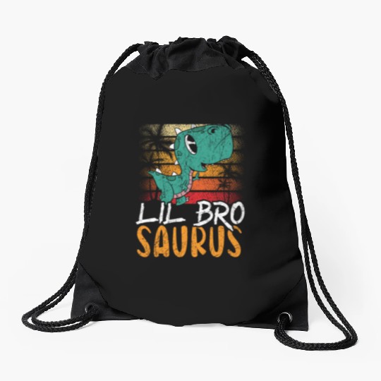 Lil Bro Saurus Best Bro Ever Brotherhood Dinosaur Drawstring Bags
