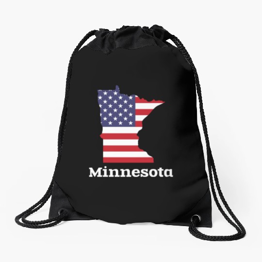 US Minnesota Map Design for proud Minnesotans Drawstring Bags