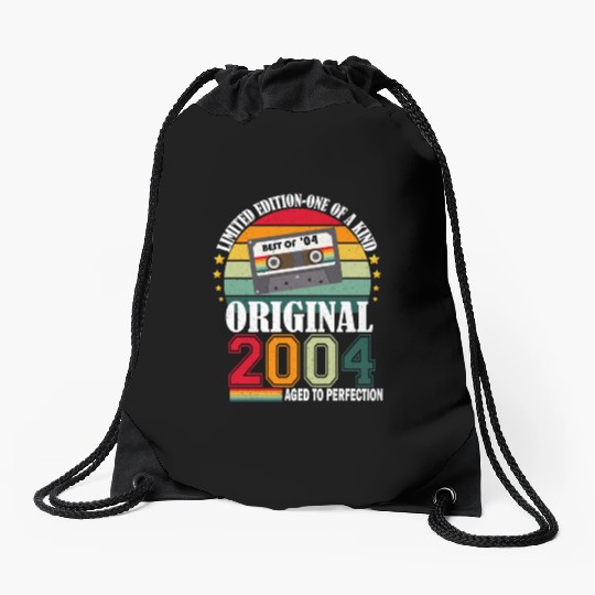 2004 Vintage Vintage Retro Birthday Gift Drawstring Bags