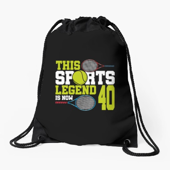 This Sports Legend Is Now 40, Tennis 40th Birthday Drawstring Bags