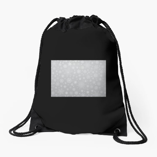 Abstract Grey Snowflakes Pattern Drawstring Bags