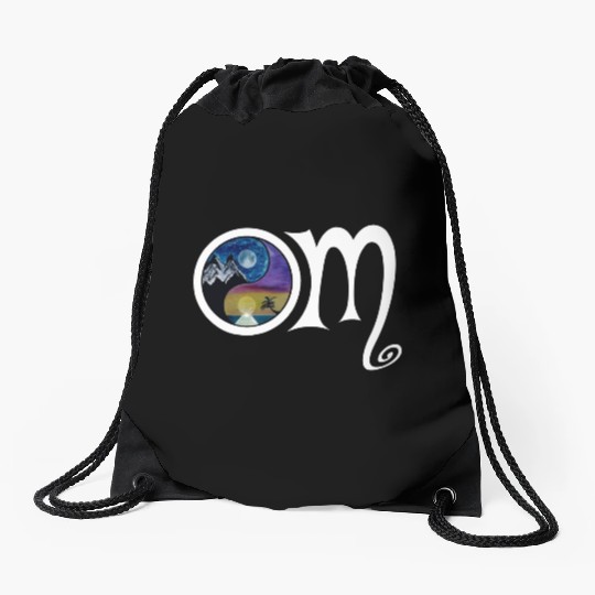 OM Ying Yang Drawstring Bags