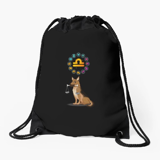 Funny Dog Lover Horoscope Libra Zodiac Sign Cool Drawstring Bags