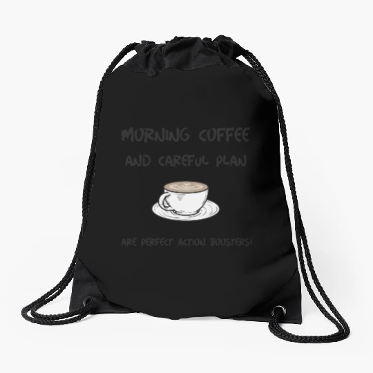 coffee meme Drawstring Bags