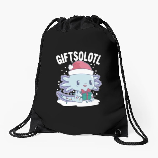 Giftsolotl Axolotl Christmas Axolotl Kids XMas Drawstring Bags