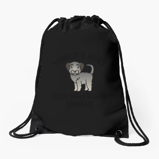 World's Best Irish Wolfhound Grandma Drawstring Bags
