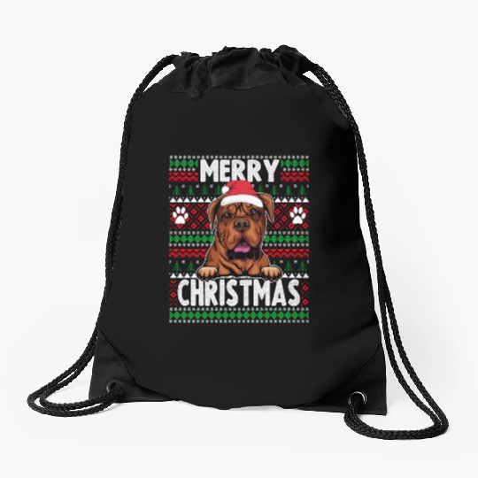 Bordeaux Great Dane Christmas Lights Petg Lovers X Drawstring Bags