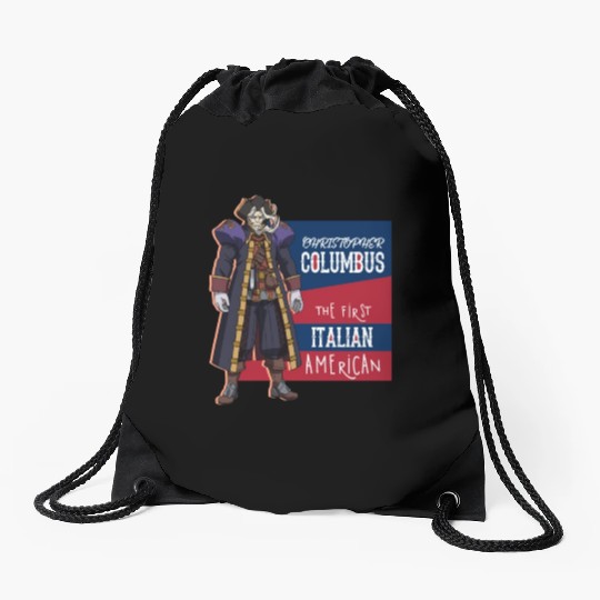 Christopher Columbus day Drawstring Bags