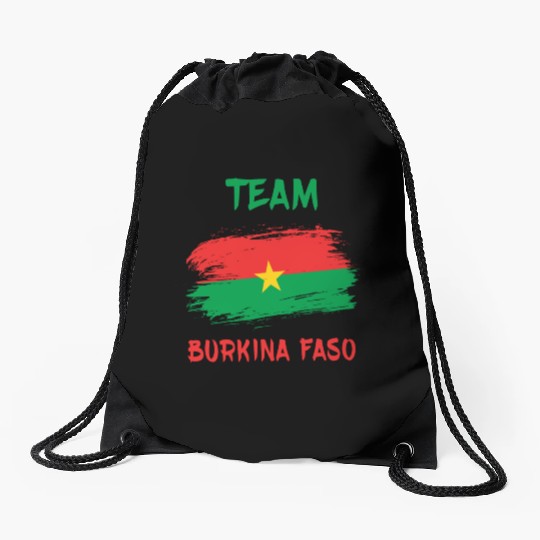Team Burkina Faso flag design Drawstring Bags