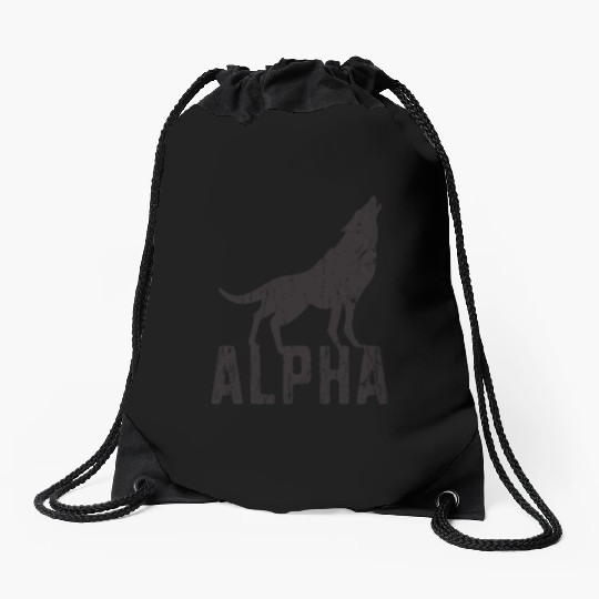 Alpha - wolf lover Drawstring Bags