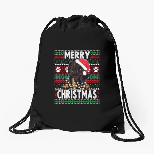 Cute Dog Pajama - Dachshund Dog Lover Christmas Drawstring Bags