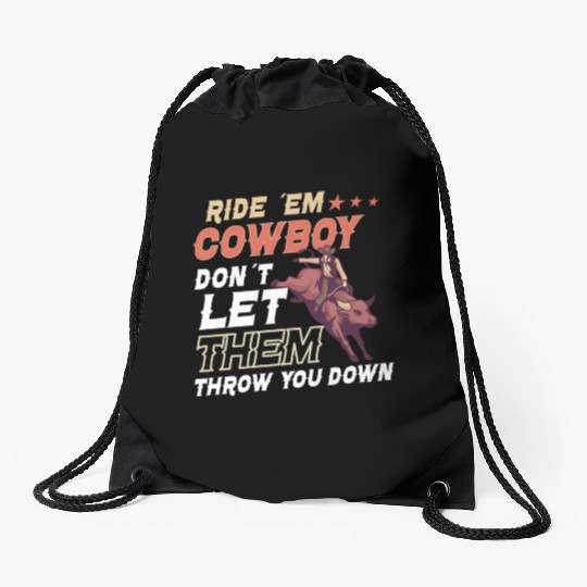 Rodeo Bull Riding Livestock Show Farmer Cattle Drawstring Bags
